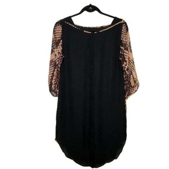 Rebecca Minkoff Leah Silk Dress Snake Print Black Curved Hem Size 6 - Picture 4 of 13
